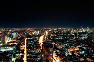 Silom Road Bangkok from State Tower