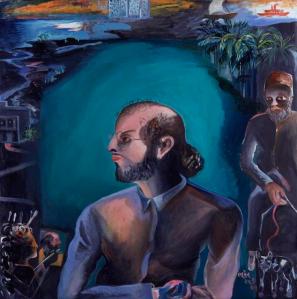 NPG 6352; Salman Rushdie ('The Moor') by Bhupen Khakhar