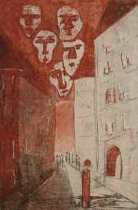 Franz Kafka - Der Prozess - Gesichter über der Stadt  (faces over the town)