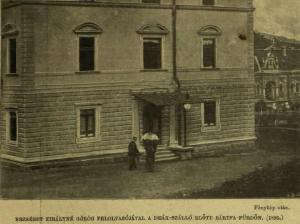 Elisabeth with her greek teacher - reader Constantin Christomanos, I think in front of the Deák-'Hotel' in Bártfa-Fürdő