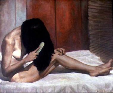 W. Cortland Butterfield - nude-combing-hair