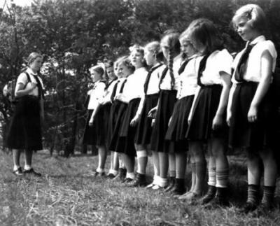 Girls' brigade ... an undated photograph of young members of the Hitler youth during a Sunday outing.