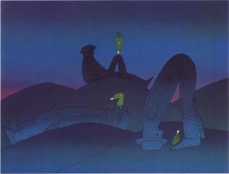 Jean-Michel Folon, 1972, 'I write you from a distant country'