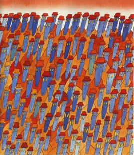 Jean-Michel Folon, 1973, illus. for Kafka's Metamorphosis 4