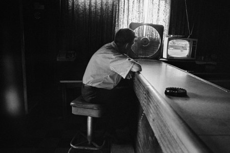 Man Watching TV in a Bar, Detroit 1972