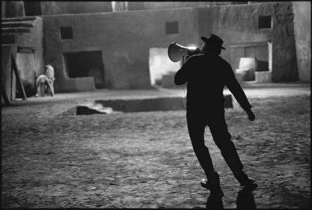 Federico Fellini on the set of Satyricon, phorographed by Mary Ellen Mark, 1969_